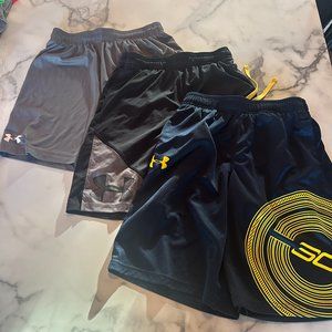 3 Pair Youth Under Armout Boys Shorts Sz YMD